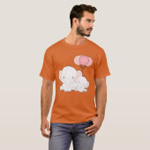 愛らしい子象の面白いデザイン Tシャツ (正面フル)