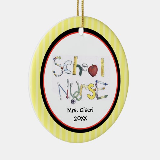 愛らしい学校ナースオーナメント セラミックオーナメント (右)