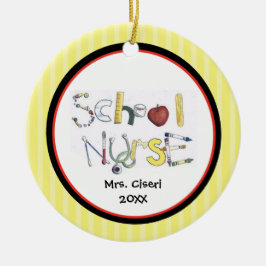 愛らしい学校ナースオーナメント セラミックオーナメント
