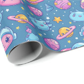 愛らしい宇宙アドベンチャーキッズ ラッピングペーパー (ロールコーナー)