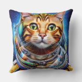 愛らしい宇宙猫抽象芸術作品 クッション (裏面)