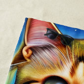 愛らしい宇宙猫抽象芸術作品 ビーチタオル (インサイチュ)