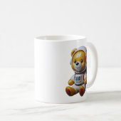 愛らしい宇宙飛行士のクマ コーヒーマグカップ (正面右)
