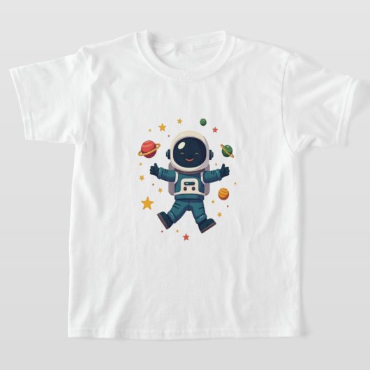 愛らしい宇宙飛行士宇宙 Tシャツ (レイダウン)