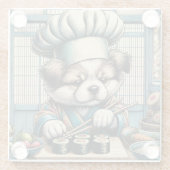 愛らしい寿司職人パピー ガラスコースター (裏面)