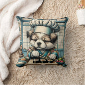 愛らしい寿司職人パピー クッション (ブランケット)