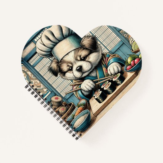 愛らしい寿司職人パピー ノートブック (正面)