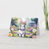 愛らしい小さなウサギ、イースター カード (正面)