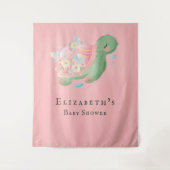愛らしい小さなカメのピンクのベビーシャワーガール タペストリー (正面)