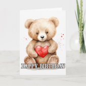愛らしい小さなテディベア カード (正面)