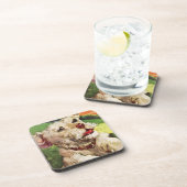 愛らしい小さなテリア犬イラストレーション コースター (右側)