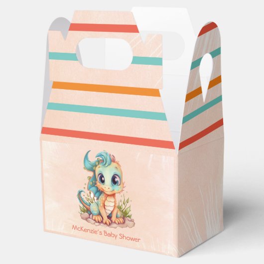 愛らしい小さなドラゴン童話の男の子の赤ちゃんシャワー フェイバーボックス (オープン)