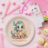 愛らしい小さなドラゴン童話の男の子の赤ちゃんシャワー ペーパープレート (パーティー)