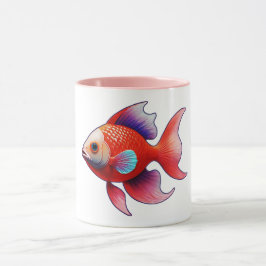 愛らしい小さなピンクの魚 マグカップ