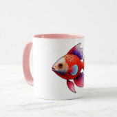 愛らしい小さなピンクの魚 マグカップ (正面左)