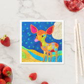 愛らしい小さなベビー鹿 – キルト様デザイン スタンダードカクテルナプキン (インサイチュ)