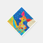 愛らしい小さなベビー鹿 – キルト様デザイン スタンダードカクテルナプキン (角)