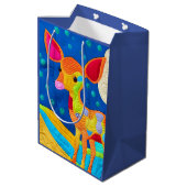 愛らしい小さなベビー鹿 – キルト様デザイン ミディアムペーパーバッグ (裏面アングル)