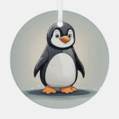 愛らしい小さなペンギン ガラスオーナメント (裏面)
