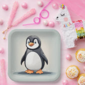 愛らしい小さなペンギン ペーパープレート (パーティー)