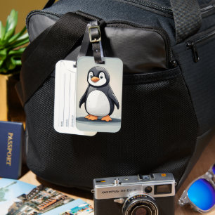 愛らしい小さなペンギン ラゲッジタグ