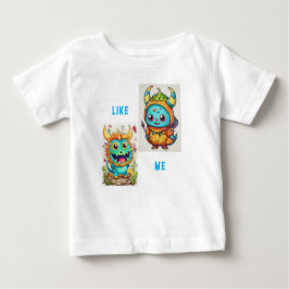 愛らしい小さなモンスター：ベビー版 ベビーTシャツ