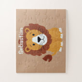 愛らしい小さなライオンパーソナライズされたの子ども ジグソーパズル (縦)