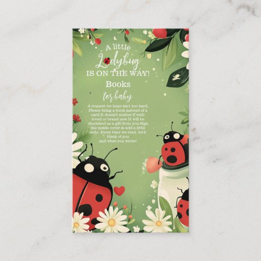 愛らしい小さなラディバグ女の子のベビー本ベビー エンクロージャーカード (正面)