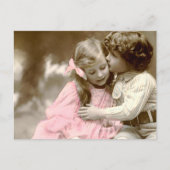 愛らしい小さな女の子と少年 ポストカード (正面)