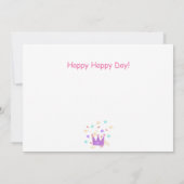 愛らしい小さな女の子のフォトフラット誕生日カード サンキューカード (裏面)