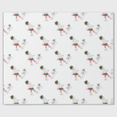 愛らしい小さな女の子スケートで滑るオンアイアンドドッグ ラッピングペーパー (フラット)