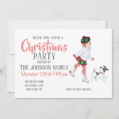 愛らしい小さな女の子スケートで滑るオンアイアンドドッグ 招待状 (正面)