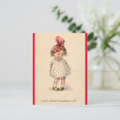 愛らしい小さな女の子ヴィンテージバレンタインポストカード ポストカード (スタンド正面)