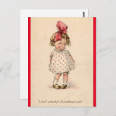 愛らしい小さな女の子ヴィンテージバレンタインポストカード ポストカード (正面/裏面)