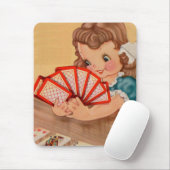愛らしい小さな女の子遊のカード マウスパッド (マウス)