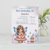 愛らしい小さな妖精の誕生日 招待状 (スタンド正面)
