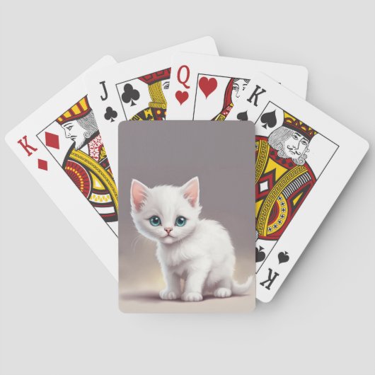 愛らしい小さな白い子猫 トランプ (裏面)