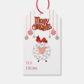 愛らしい小さな羊のメリークリスマス ギフトタグ (正面)