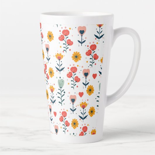 愛らしい小さな花柄トートバッグ カフェラテマグ (右)