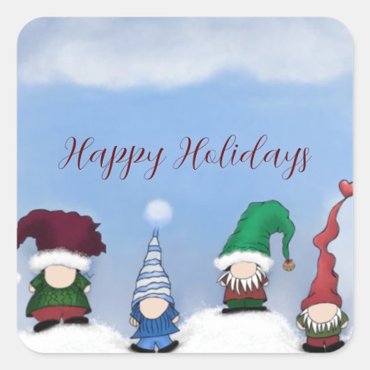 愛らしい小人隊 スクエアシール (正面)