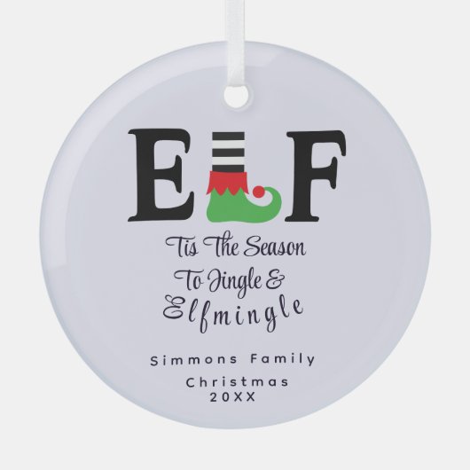 愛らしい小妖精や小人クリスマスオーナメント – ホリデーキープサケ ガラスオーナメント (正面)