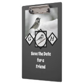 愛らしい山の《鳥》アメリカゴガラモノグラム写真 クリップボード (左)