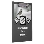 愛らしい山の《鳥》アメリカゴガラモノグラム写真 クリップボード (右)