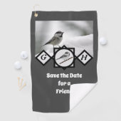 愛らしい山の《鳥》アメリカゴガラモノグラム写真 ゴルフタオル (インサイチュ)