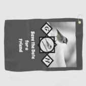 愛らしい山の《鳥》アメリカゴガラモノグラム写真 ゴルフタオル (横)