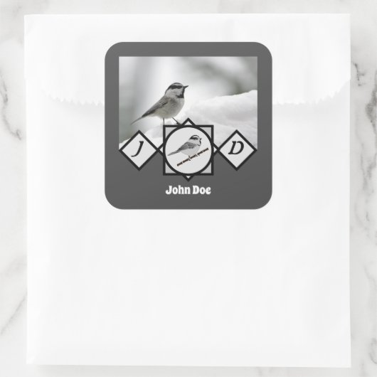 愛らしい山の《鳥》アメリカゴガラモノグラム写真 スクエアシール (バッグ)