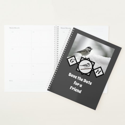 愛らしい山の《鳥》アメリカゴガラモノグラム写真 プランナー手帳 (ディスプレー)