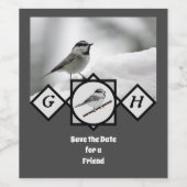 愛らしい山の《鳥》アメリカゴガラモノグラム写真 ワインラベル (シングルラベル)