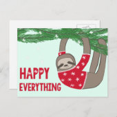 愛らしい幸せすべてセーターの怠惰 シーズンポストカード (正面/裏面)