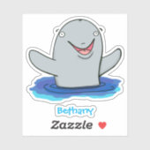 愛らしい幸せなイルカの漫画イラスト シール (シート)